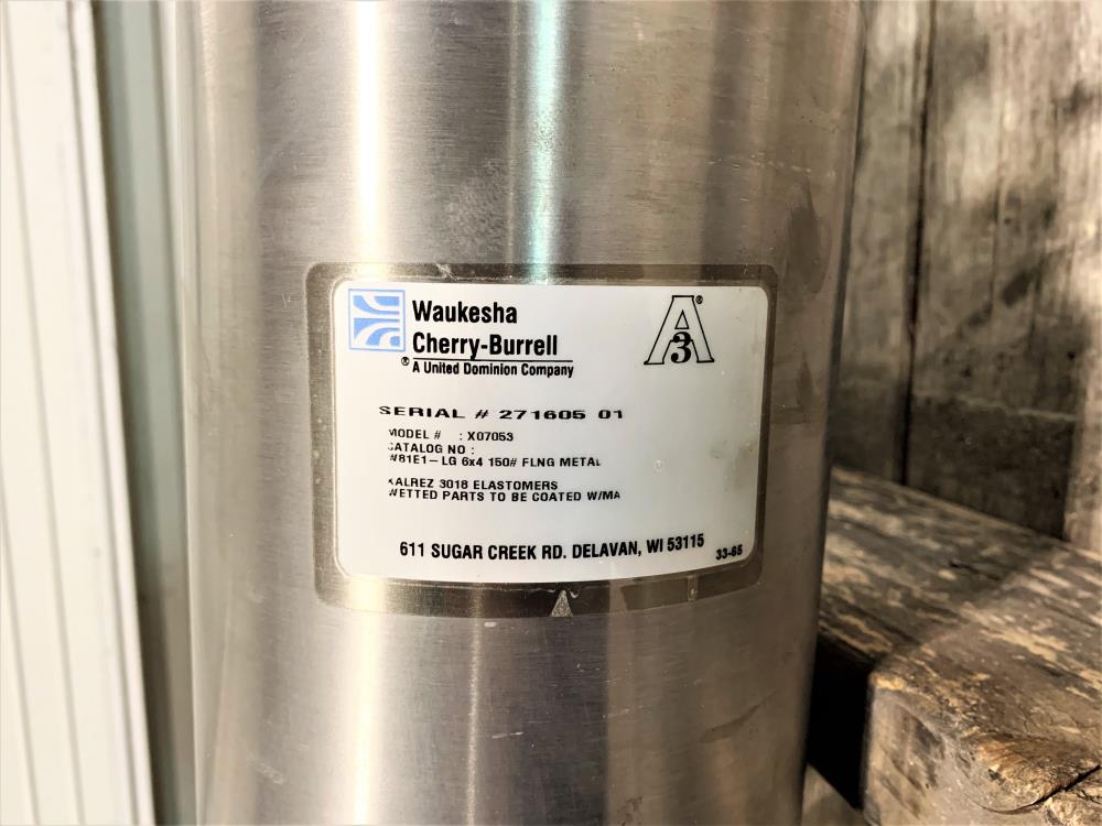Waukesha Cherry-Burrell 4" x 6" 150# 4-Way Stainless Sanitary Valve X07053
